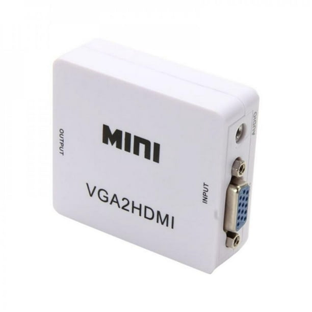 Mini HD Convenient HDTV Video Audio Adapter 1080P VGA to HDMI Converter Easy to Use Audio Box Adapter HDMI2VGA Converter 2 Set for PC for Computer 